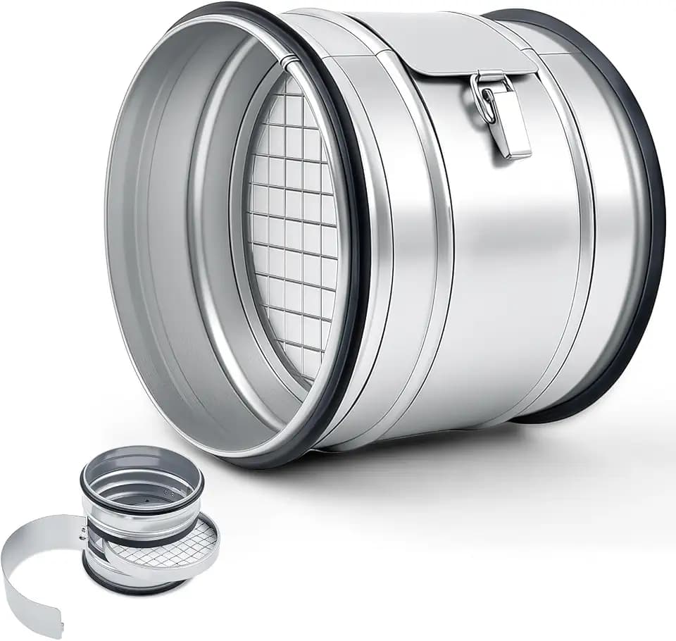 LEIFIDE 6" Inline Round Duct Filter, G4 Class Filter with Mesh Screen
