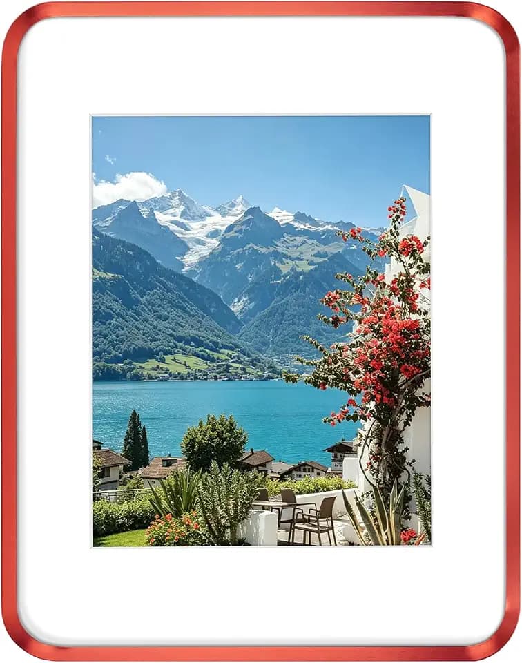 Golden State Art 11x14 Red Aluminum Picture Frame Mat for 8x10 Real Glass