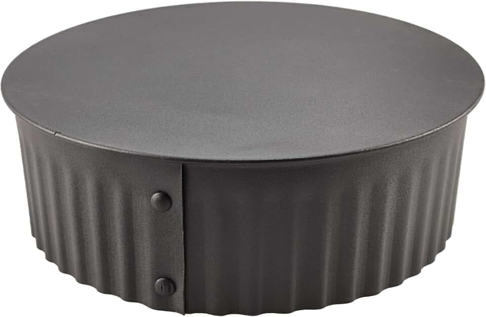 Replacement Black BM0152 24-ga Steel Crimped Pipe Round End Cap 7 in Dia for corrugate Flue Cover Cap,Indoor Chimney Pipe Cap,Round Chimney Stove Pipe Plug