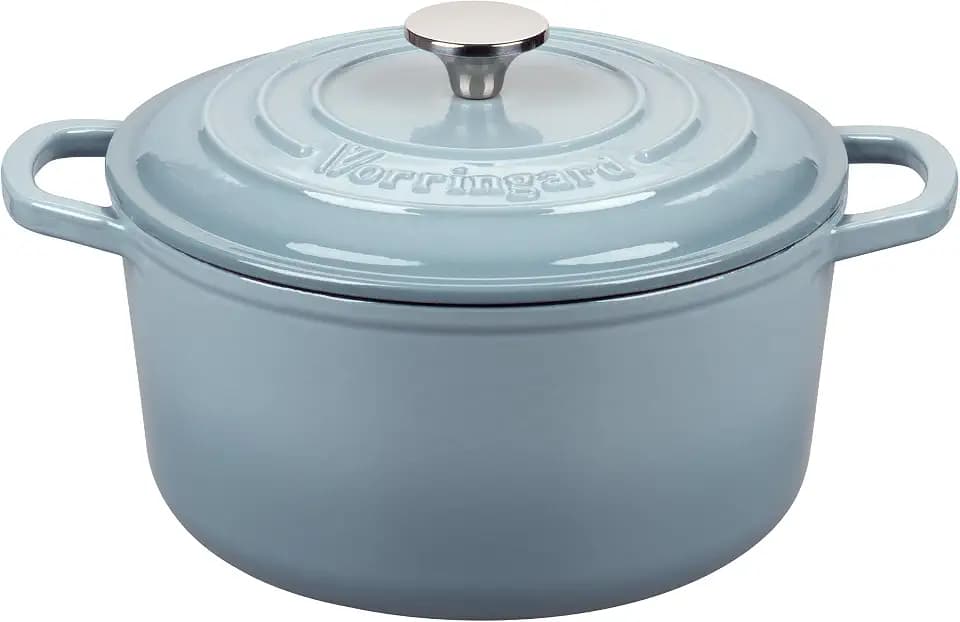 VORRINGARD Enameled Cast Iron Dutch Oven Pot with Lid, for Sourdough Bread Baking, Round Dutch Ovens, 4.5 Quart, Sea Salt