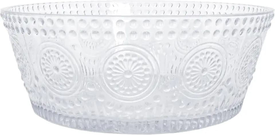 Vintage-Inspired Codi Glass Serving Bowl, 7" x 2.75", Clear
