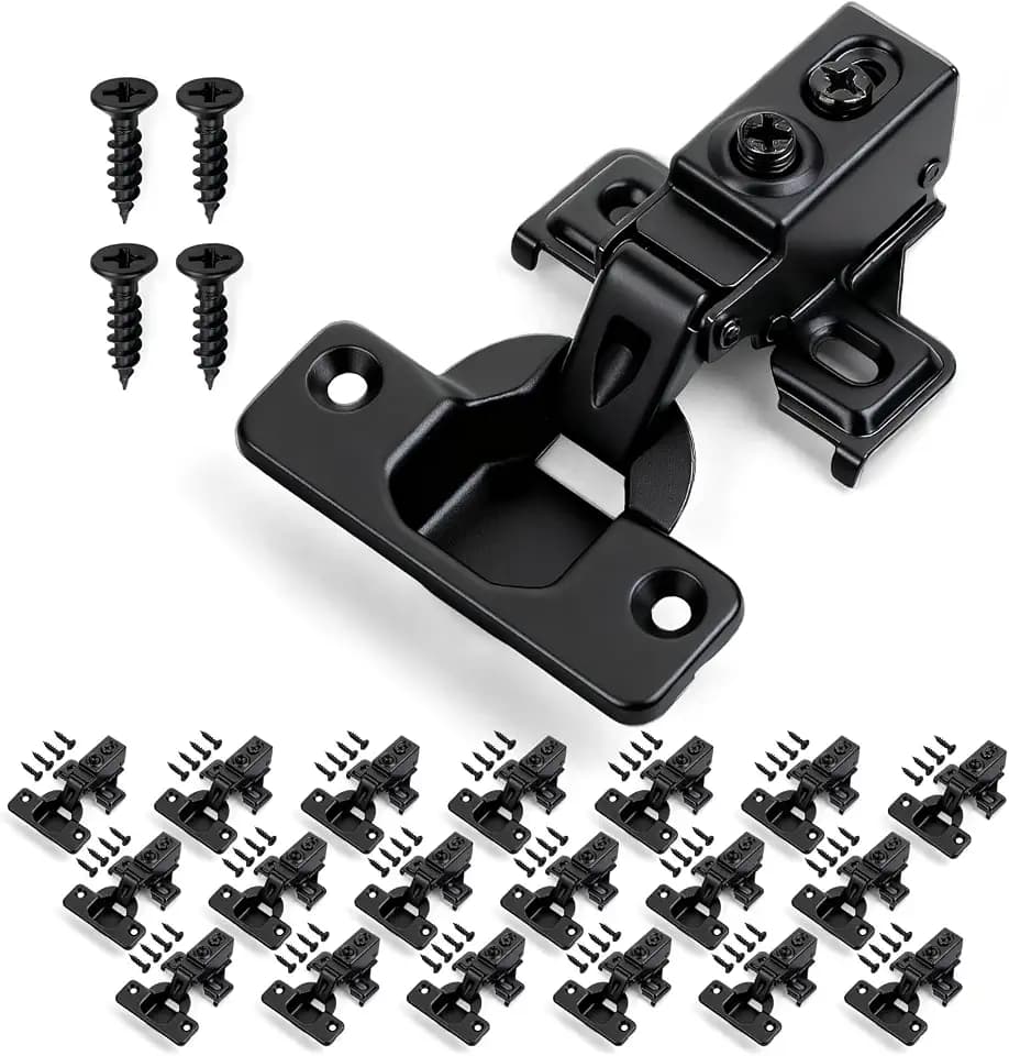 Mousike 20 Pack (10 Pair) Soft Close Cabinet Hinges, 1/2 Overlay Soft Close Hinges for Kitchen Cabinet, Stainless Steel, Built-in Damper, 100 Degree Opening Angle, 6 Way Adjustment