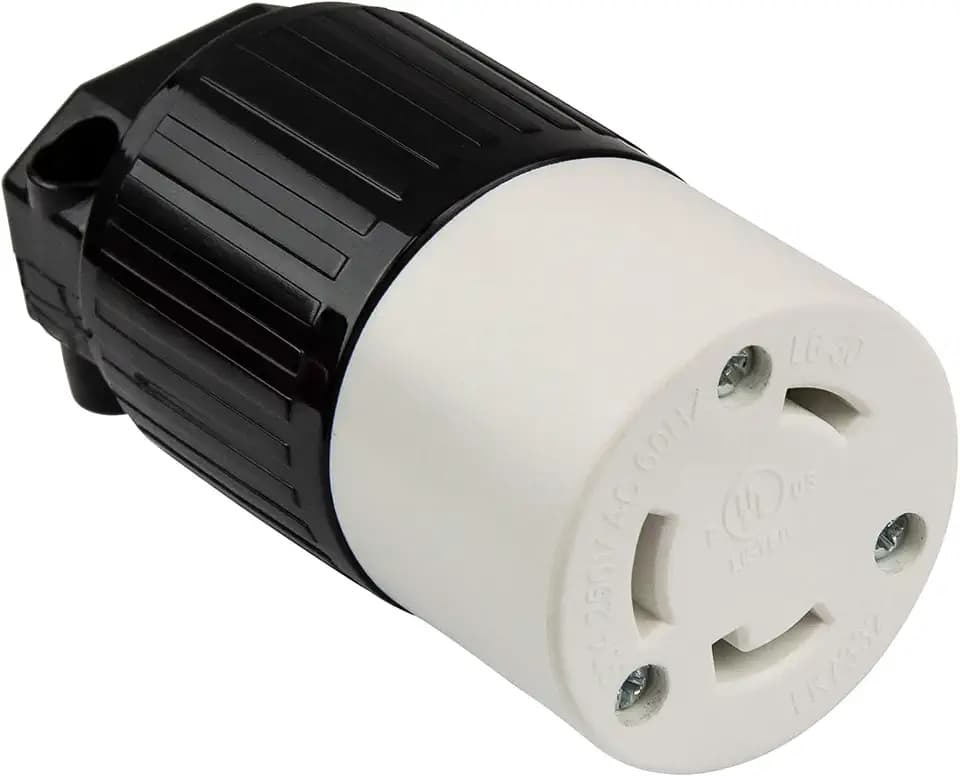 ENERLITES NEMA L6-30R Locking Connector for Generator, Black