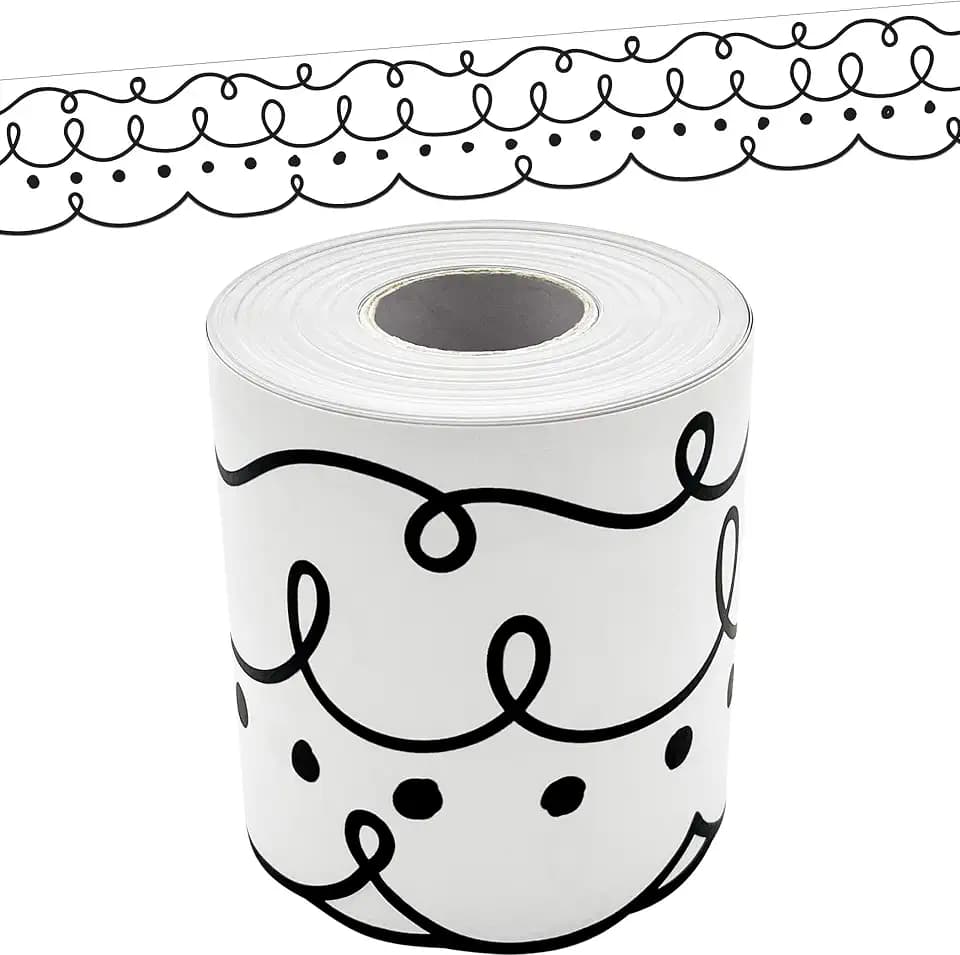 Teacher Created Resources Squiggles and Dots Die-Cut Rolled Border Trim (TCR8914)