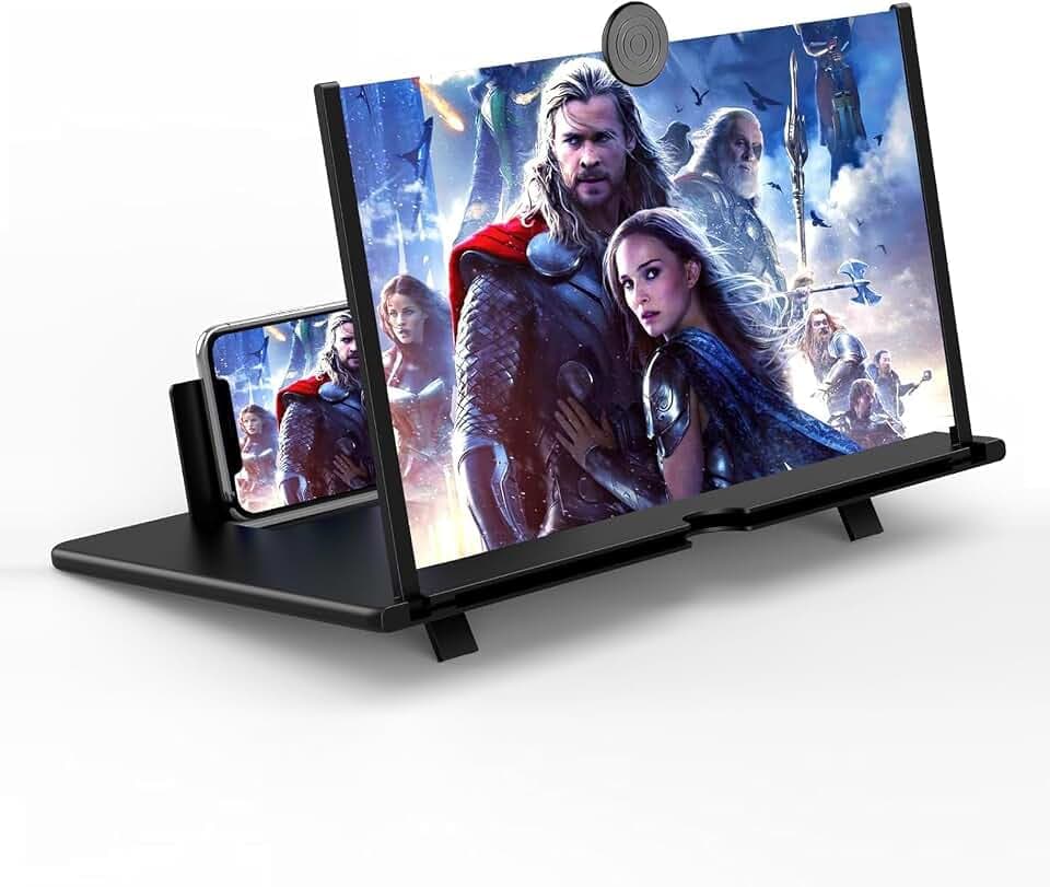 Bildschirmlupe 20 Zoll, Bildschirmlupe für Smartphones 3D HD, Faltbarer Handy bildschirmlupe zum Ansehen von Filmen und Videos