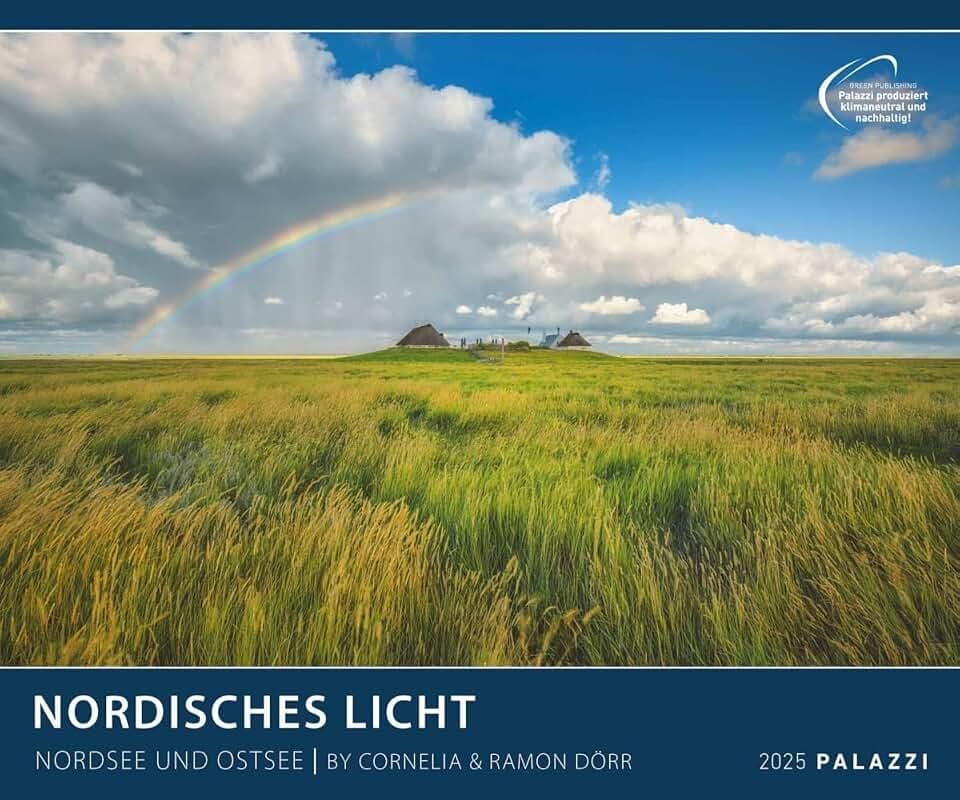 PALAZZI - Nordisches Licht 2025 Wandkalender, 60x50cm, Posterkalender mit faszinierenden Polarlichter, hochwertige Fotografie, eine Reise in die ... Kalendarium: Nordsee und Ostsee