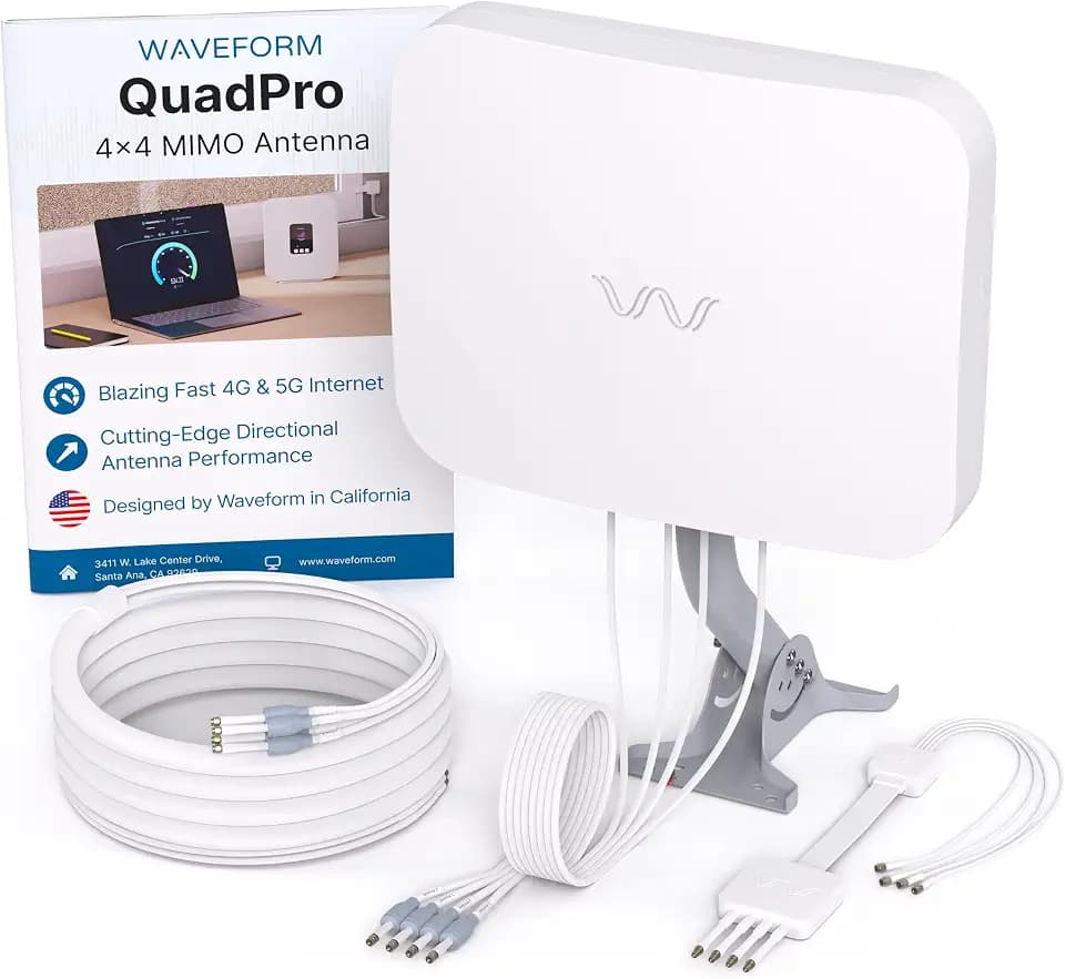 Waveform QuadPro MIMO 4x4 Panel High Gain Antenne für 4G & 5G Cellular Hotspots, Router und Gateways, für Vodafone, Deutsche Telekom und O2, nur Antenne