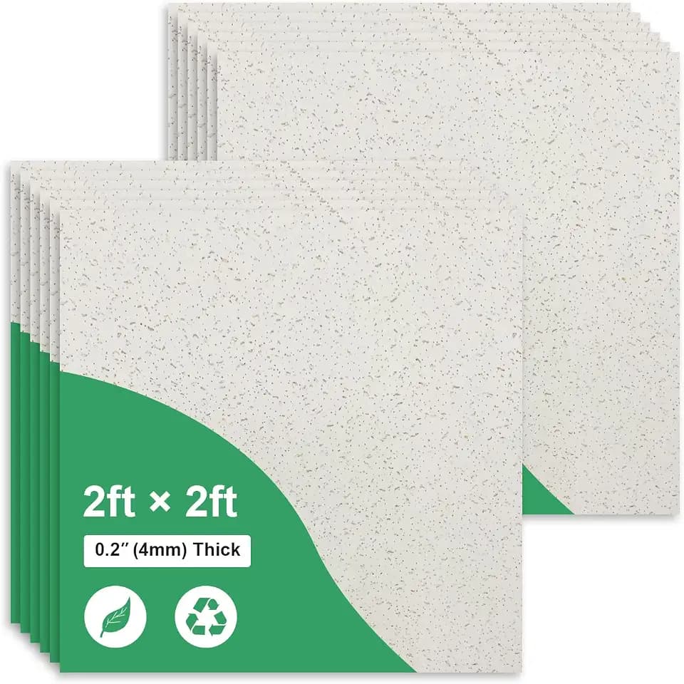 UV-Printed PVC Drop Ceiling Tiles 2x2 ft - Waterproof, Washable and Fire-Rated - High-Definition Fade-Resistant Print-Easy Lay-in for 15/16" Grid, Cover 48 Sq. Ft-Package of 12 Tiles