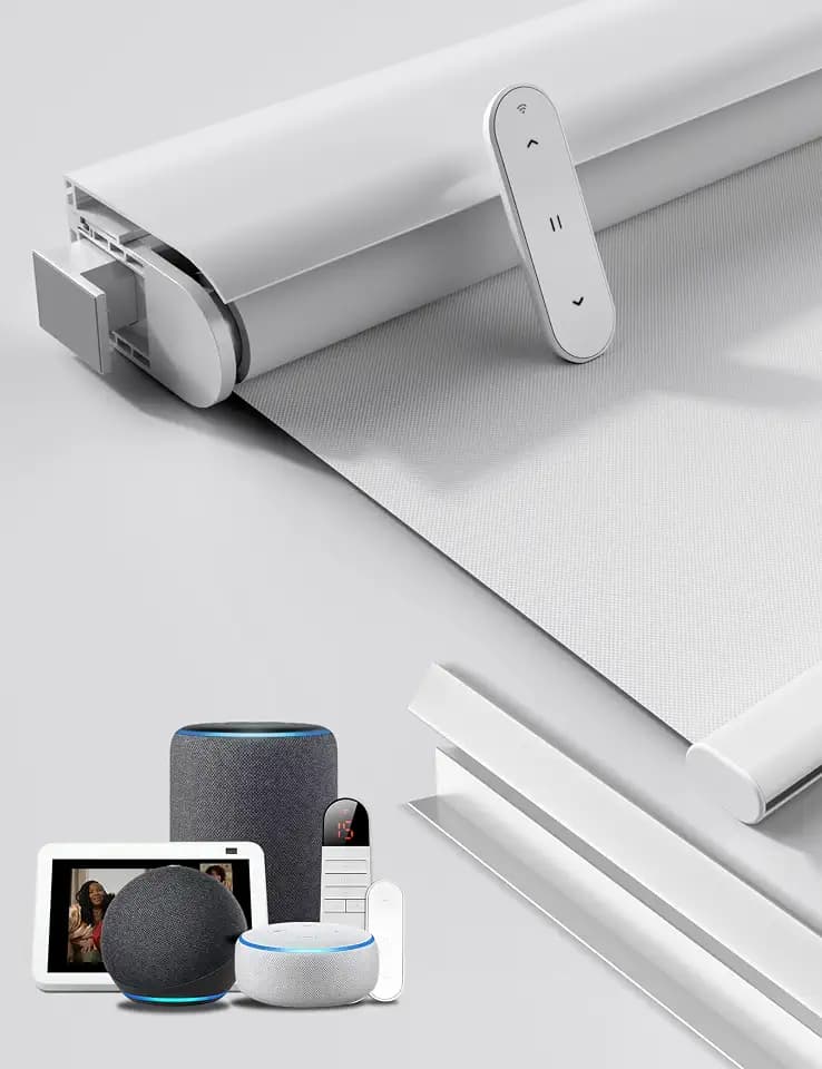 Grandekor No-Drill No Tools Motorized Blinds with Remote | 29x72 White
