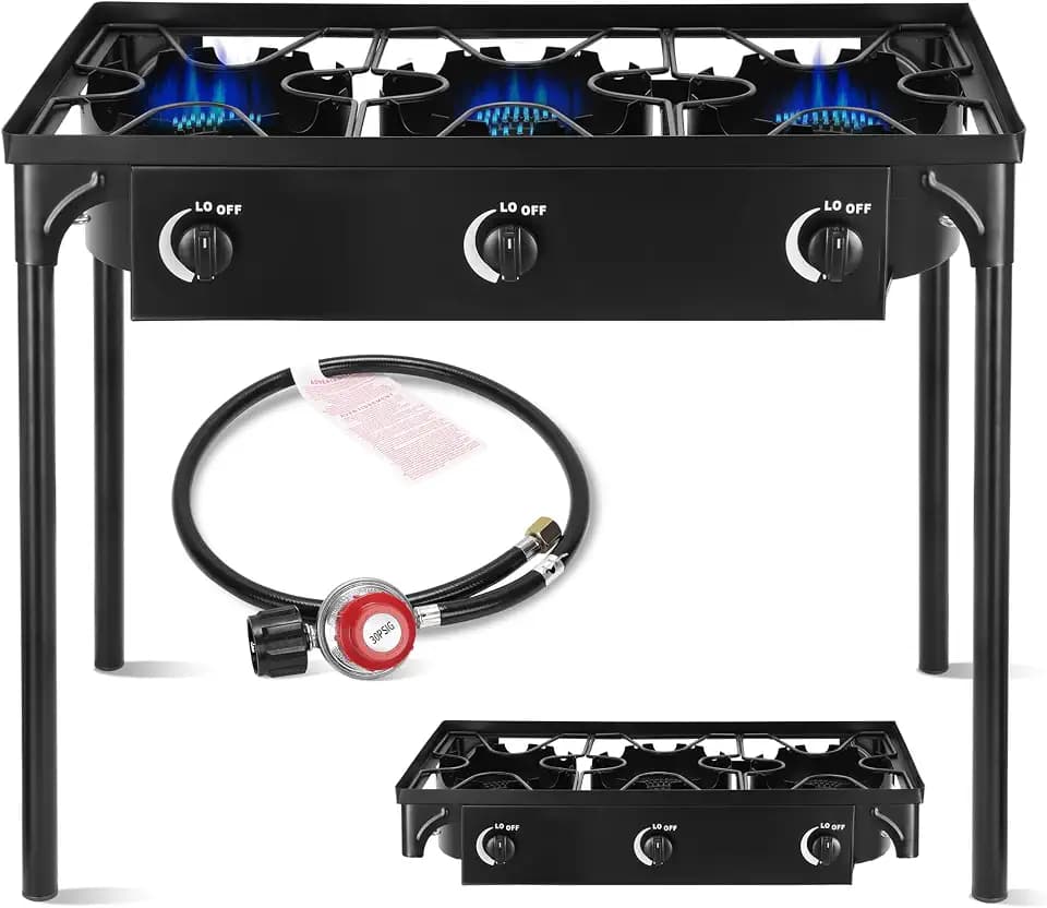 Outdoor Camping Stove, 225000 BTU 3 Burners