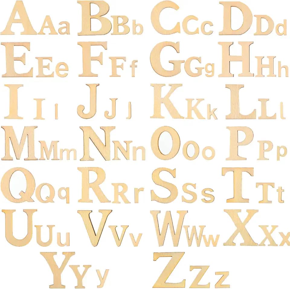 Blulu 260 Pcs 1 Inches and 2 Inches Wooden Alphabet Letters Bulk