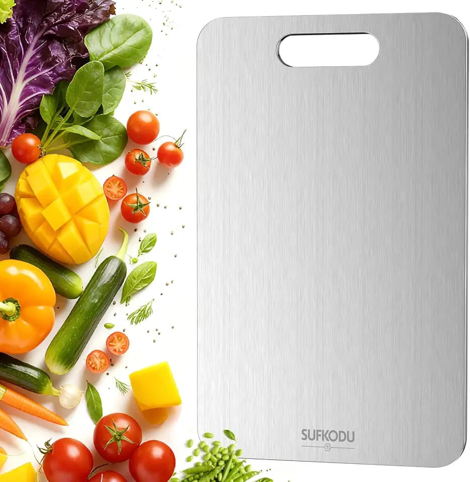 Titanium Cutting Board Set of 3, 100% Double-Sided Titanium Cutting Boards for Kitchen, Dishwasher Safe Non-Toxic Chopping Boards for Meat, Vegetables, Fruits, Raw and Cooked Food Prep