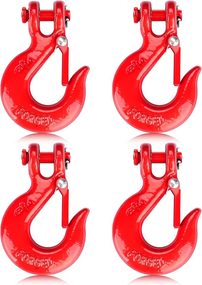 3/8'' Chain Hooks, Grade 80 Clevis Slip Hook with Safety Latch