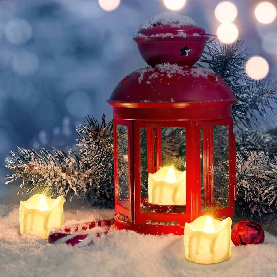 HAZENS LED Teelichter Mit Timer 12-Stück | 6h Ein/18h Aus - 200h Brenndauer, Realistisches Flammen-Imitat, Elektrische Flackernde, LED Kerzen für Hochzeiten, Partys, Festivals