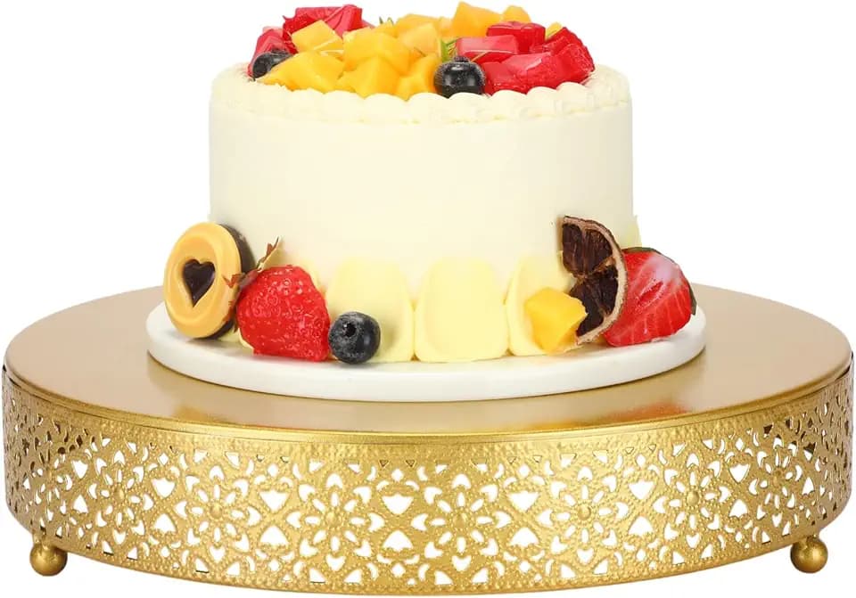 Wenqik 12 Inch Round Wedding Cake Stand for Cupcakes & Desserts, Gold