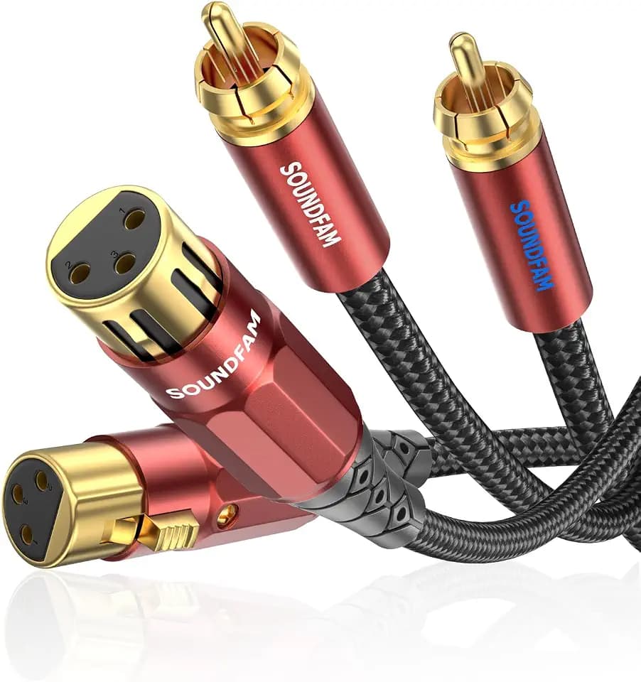 2x Cinch auf 2x XLR Kabel 1m Unbalanced
