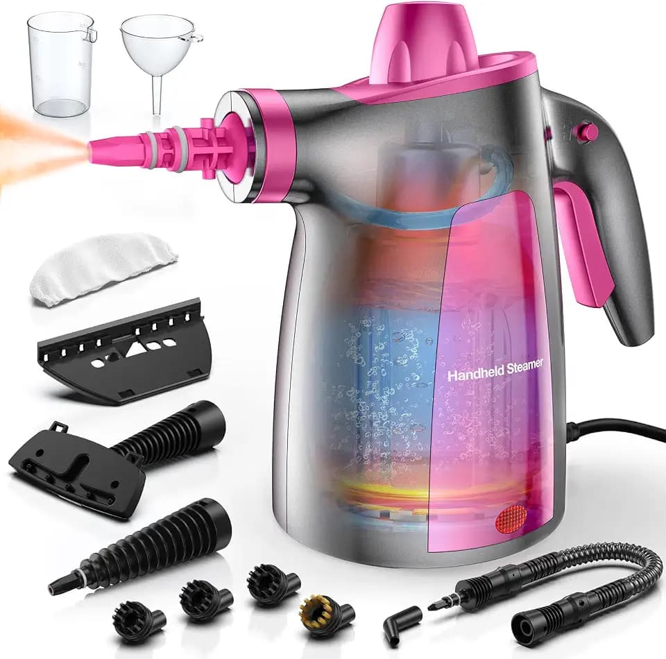 12Pcs Pressurized Handheld Steam Cleaner, Portable Deep Cleaning Steamer