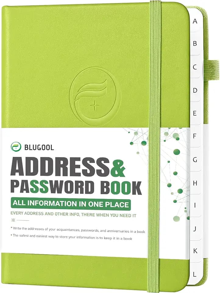 Address Book with Alphabetical Tabs, Hardcover Password Keeper 5.3"x7.7"