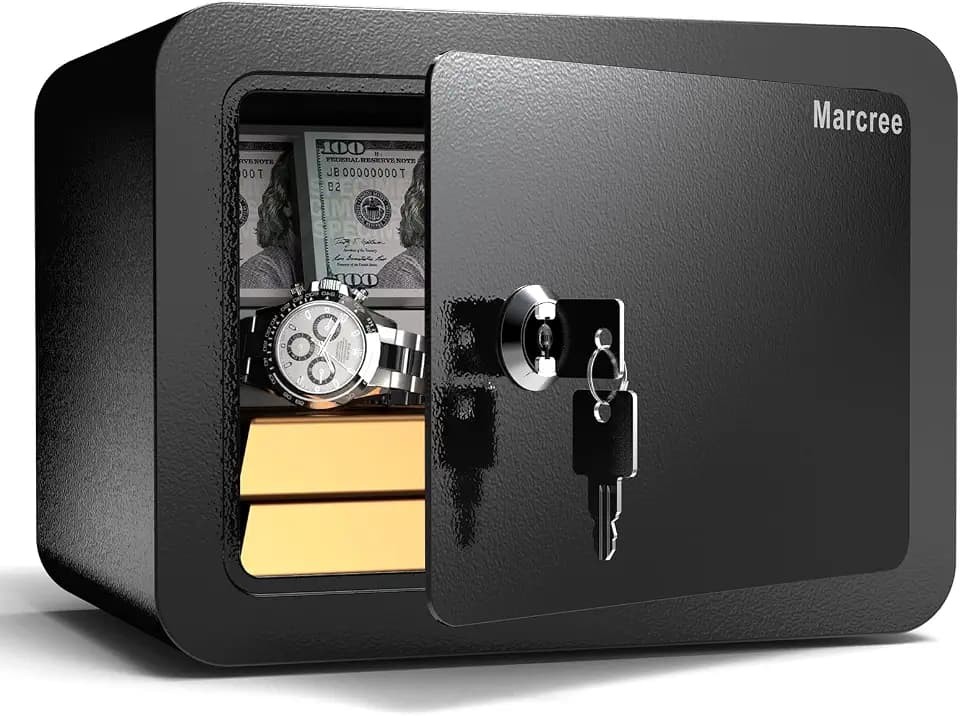 Marcree 0.23 Cub Safe, Small Safe Box with Key, Mini Safe for Kids