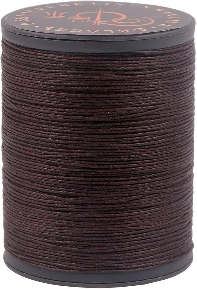 100% Natural Linen Thread Waxed Thread for Bookbingding, Leather Sewing, Beading or Macrame (Coffee)