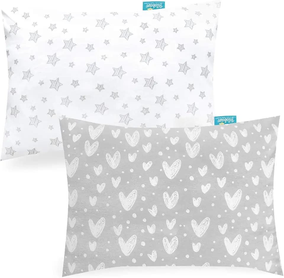 Toddler Pillowcase Jersey Cotton for 13"x18" & 14"x19" Kids Travel Pillow