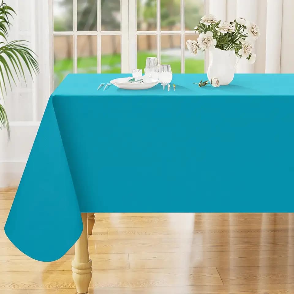 Smiry Rectangle Table Cloth 60"x120", Waterproof Wipeable Vinyl Tablecloth