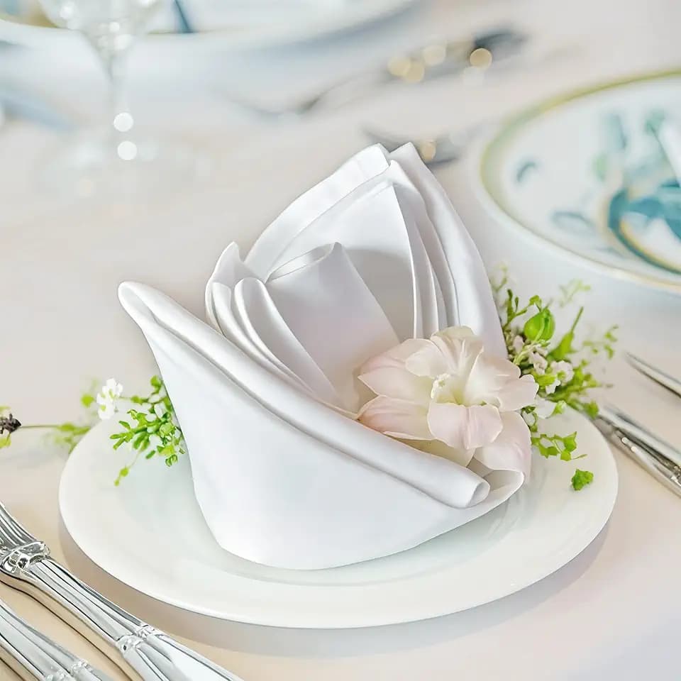 FOLINS&HOME White Cloth Napkins Set of 20, Decorative 20x20 Inch Napkins
