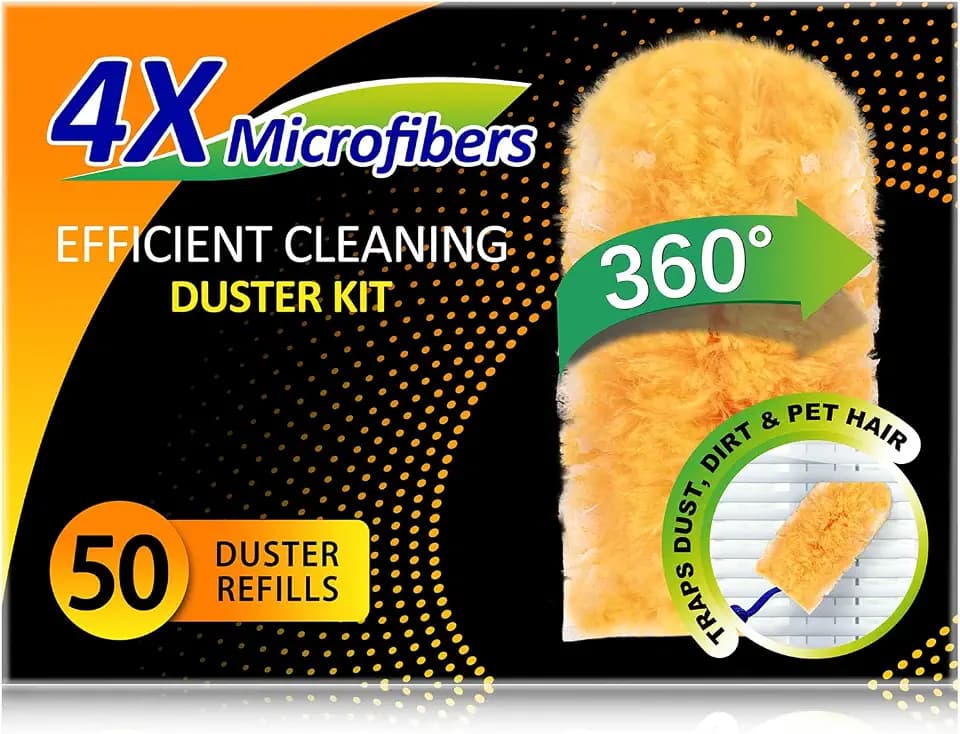 Duster Refills 50 Counts, 360° Heavy Duty Multi Surface Duster Refills for Cleaning, Compatible with Swiffer Dusters