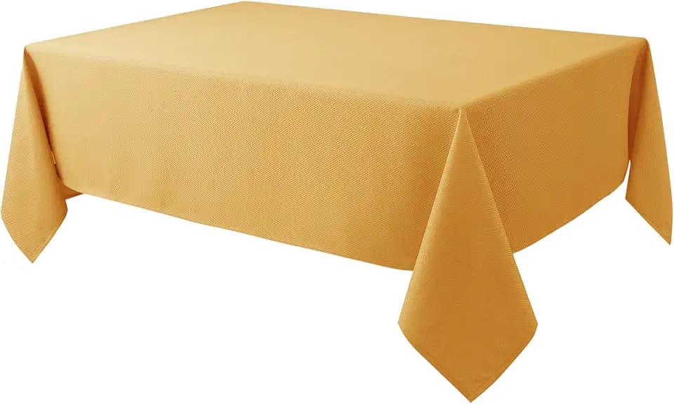 Fall Gold Tablecloth Rectangle-Thanksgiving Autumn Table Cloths 60x84"