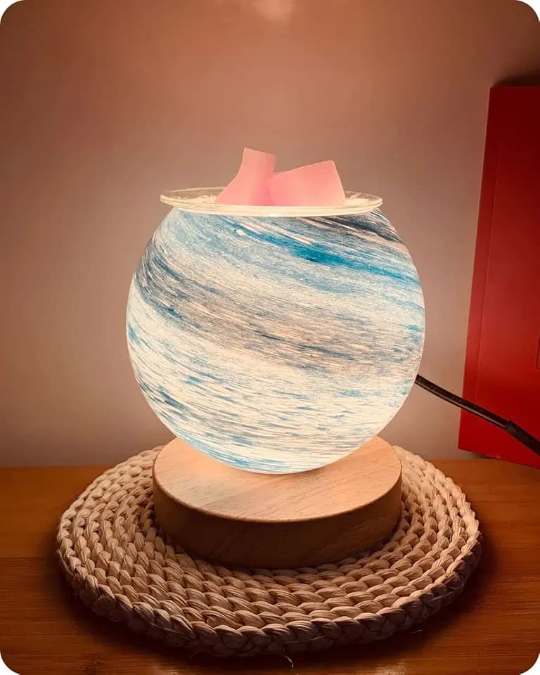 Candle Wax Warmer for Scented Wax Melts with Dimmable Candle Warmer for Bedroom Wax Melt Warmer with 2 Light Bulbs, Moon Lamp Glass Light Wax Scent Home Decor Gifts
