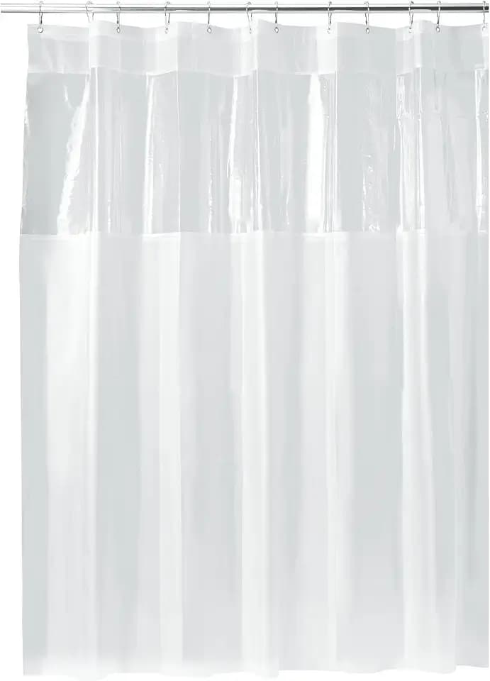 iDesign EVA Plastic Stall Shower Liner, Clear, 54" x 78"