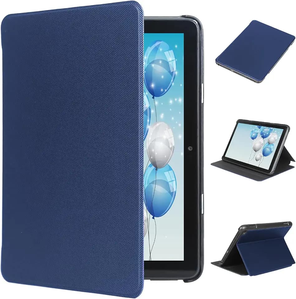 Hülle für 8" Tabletten (14th Gen, 2024 Release), TOKILO Soft PU Ledertasche mit verstellbarem Stand Auto Wake/Sleep, Never Fit für iPad TCL Samsung 8 Zoll Tablet, Marineblau