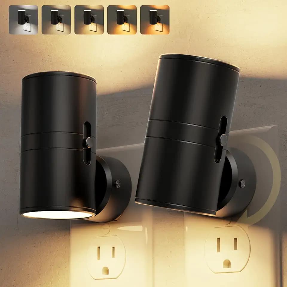 L LOHAS LED Night Light, Night Lights Plug into Wall, 5 Colors, Dimmable
