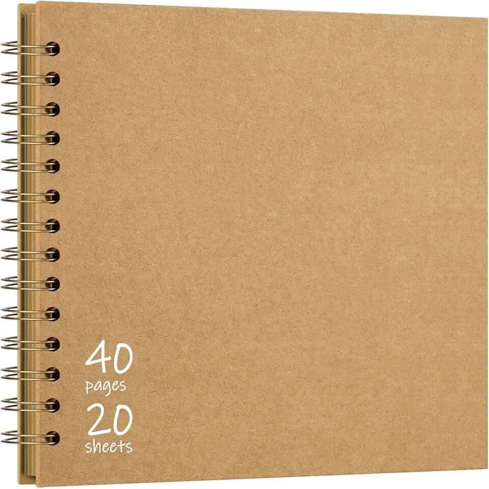 Vienrose DIY Scrapbook Album 10x10 Hardcover Kraft 40 Pages Kraft
