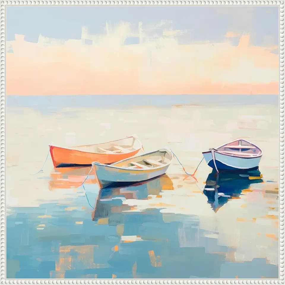 Amanti Art Framed Canvas Wall Art 30x30 Coastal Breeze Sailing II by Irena Orlov, Framed Wall Art Canvas, Beach Artwork, Traditional Decor, Large Poster Painting for Living Room, Bedroom, Bathroom