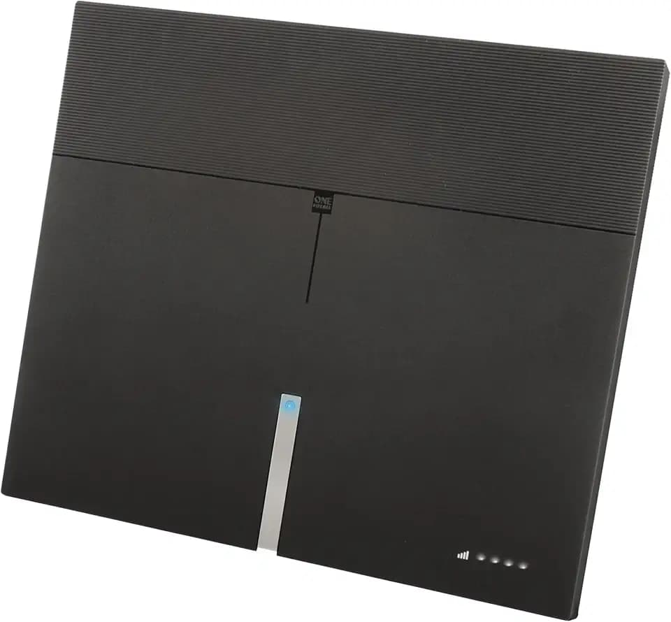 One For All – 3G/4G/5G-blockfilter –DVB-T2 Zimmerantenne– Digital-TV 4K Ultra HD – Automatische Verstärkungsregelung– 0 bis 25 km Reichweite – Schwarz – SV9495-5G