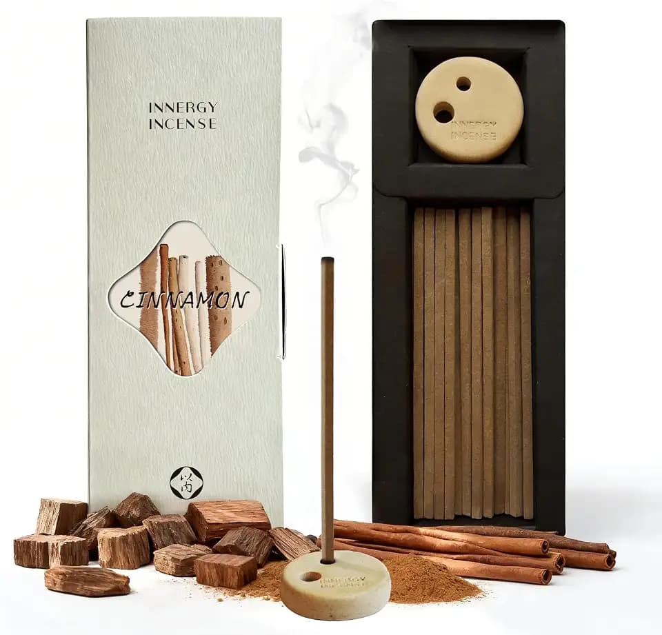 Innergy Cinnamon Square Incense Sticks, No Bamboo Core, 50 Count
