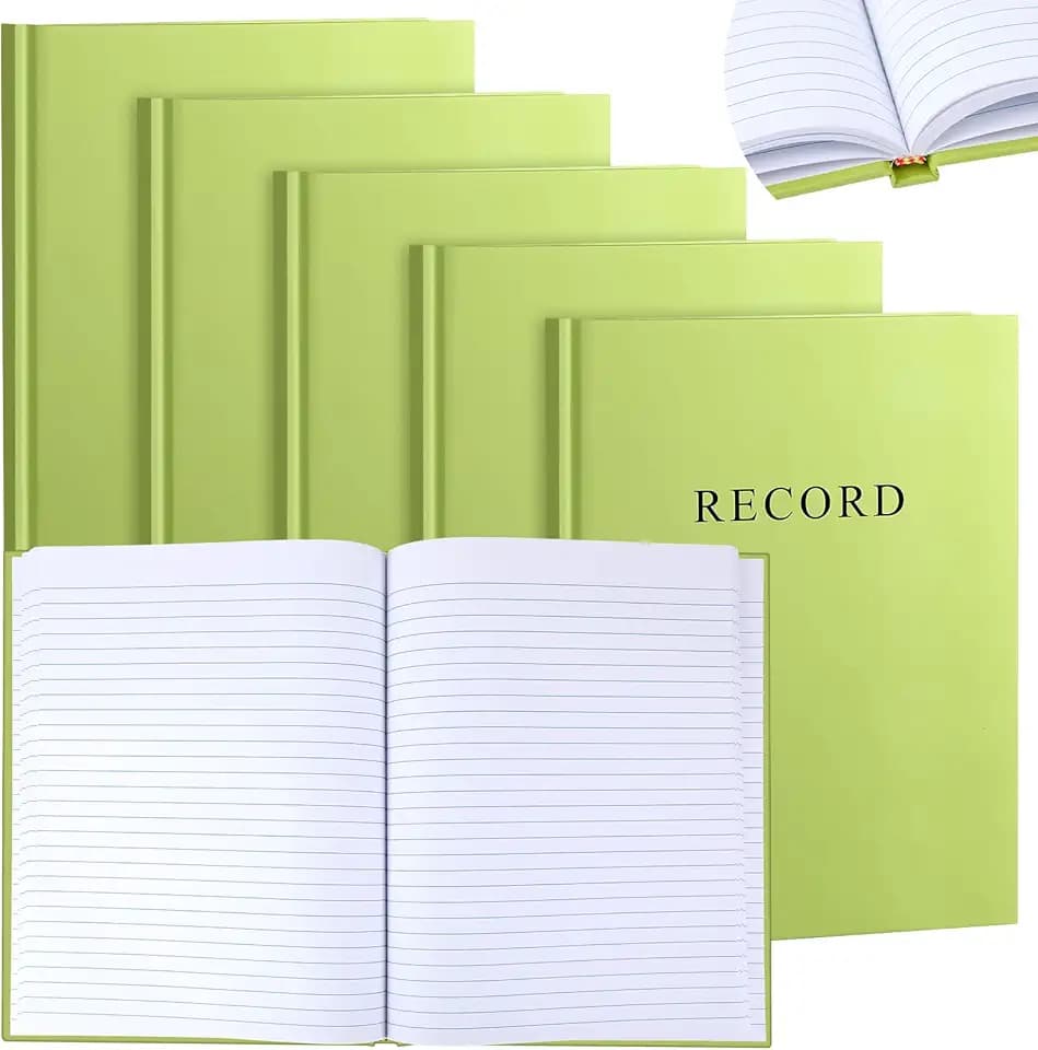 5 Pcs Green Military Book 5.25” x 8” Record Tactical Army Notebook