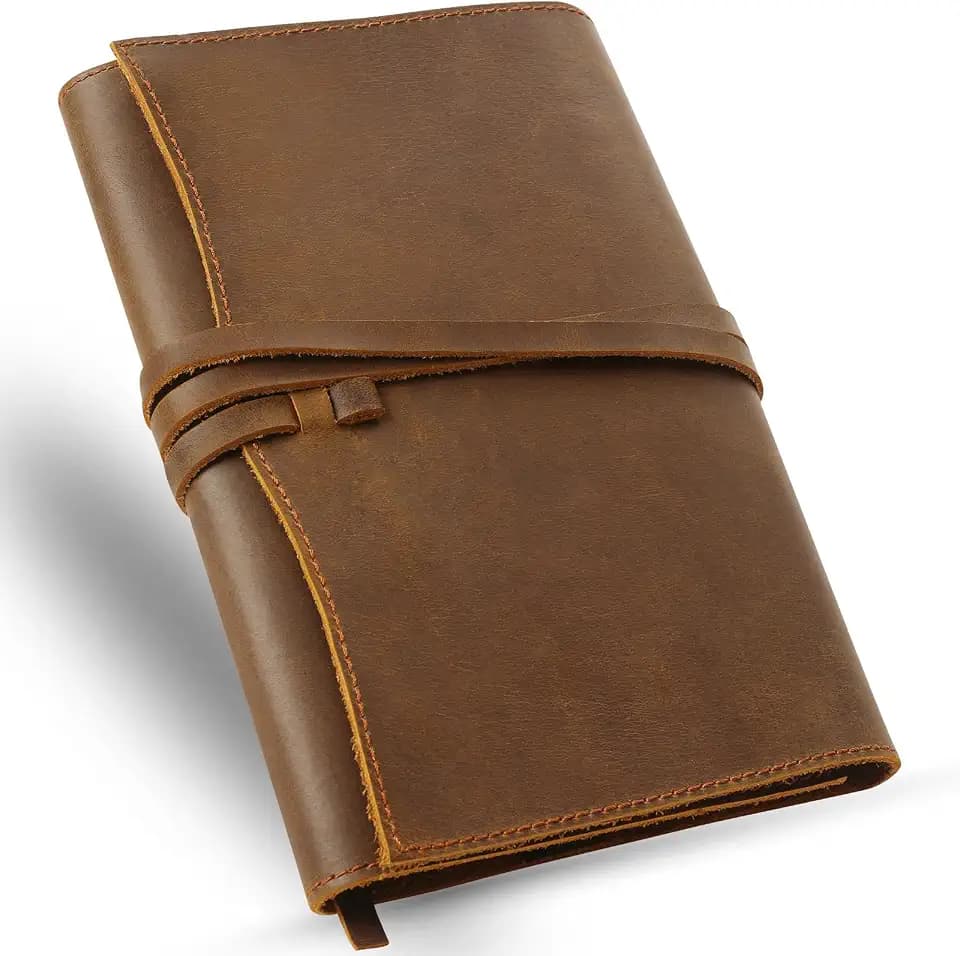Jack&Chris Leather Bible Cover, Leather Book Cover for Men and Women, Bible Holder Strap Bible Cover Gifts, JC61-8M