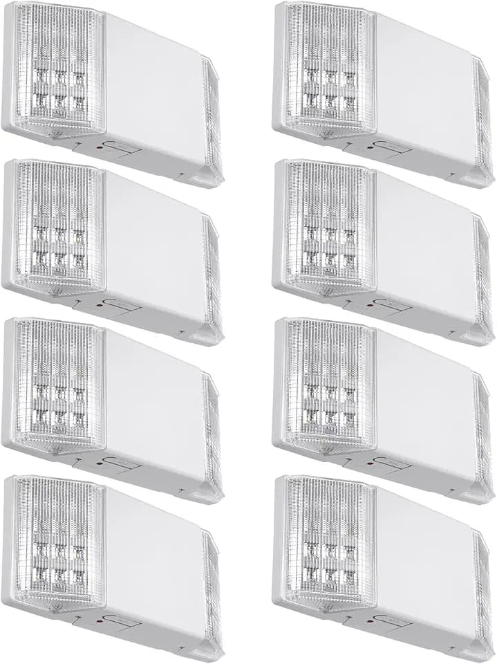 TORCHSTAR 8-Pack LED Emergency Lighting with Battery Backup White