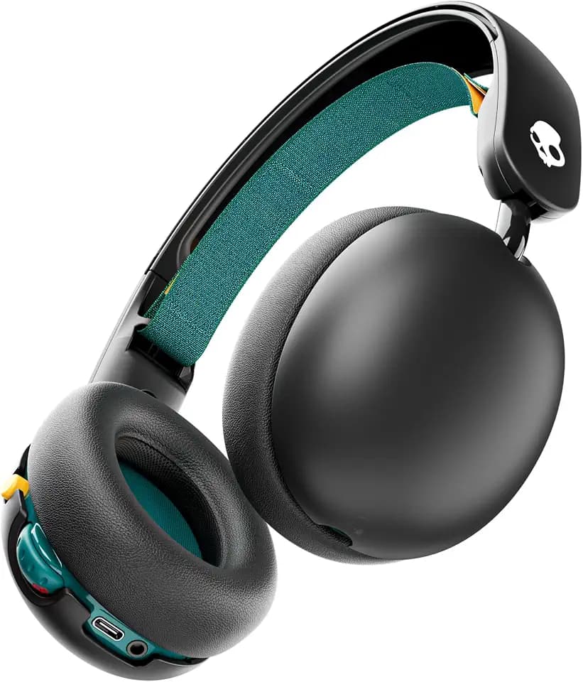 Skullcandy Grom Over-Ear Wireless-Kopfhörer, 45 Std. Akkulaufzeit, Lautstärkebegrenzung, kompatibel mit iPhone, Android und Bluetooth-Geräten - Schwarz