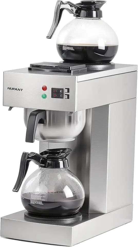 NUPANT 12-Cup Commercial Drip Coffee Maker 1.8L Pour Over Coffee Machines