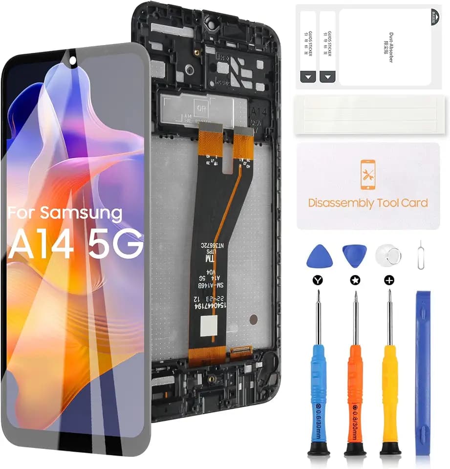 LCD-Display für Samsung Galaxy A14 5G Display für SM-A146P SM-A146B LCD Display Touchscreen Digitizer Rahmen Assebmly Ersatz-Kit mit Werkzeug (Nicht für A146U und A13 5G)