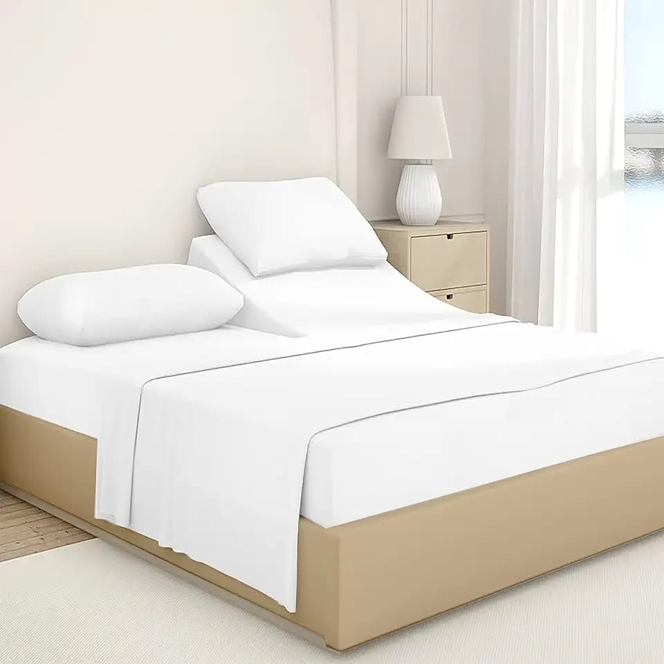 Split Head King - 34" Down Egyptian Cotton Sheets White