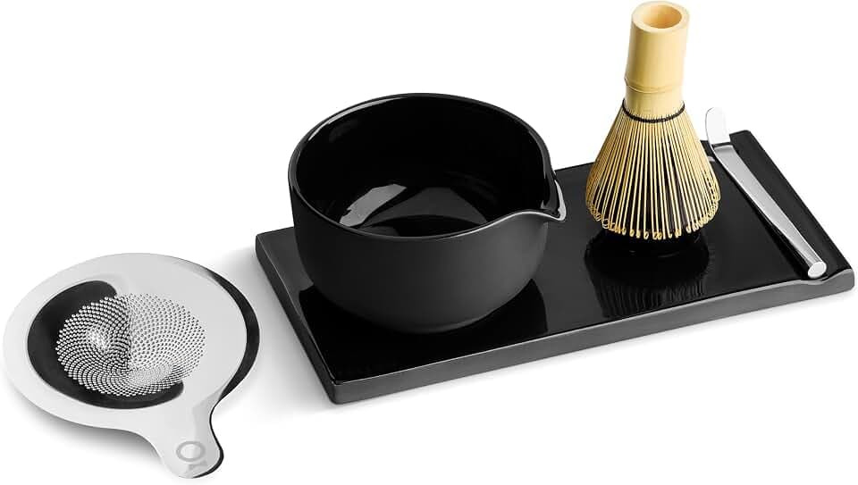 Fellow Matcha Set, 6-Piece Ceramic Matcha Bowl Kit with Display Tray