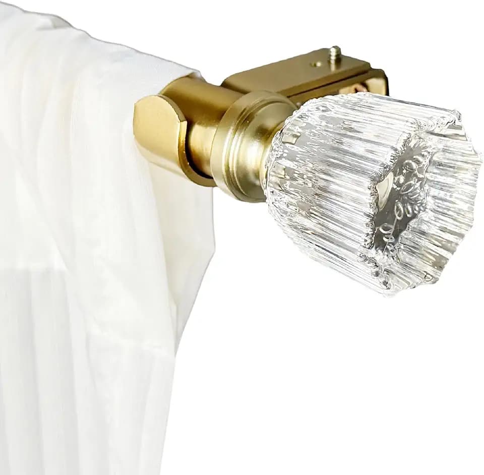 Warm Gold Adjustable Curtain Rods for Windows 24-68 In, Single Drapery Rod