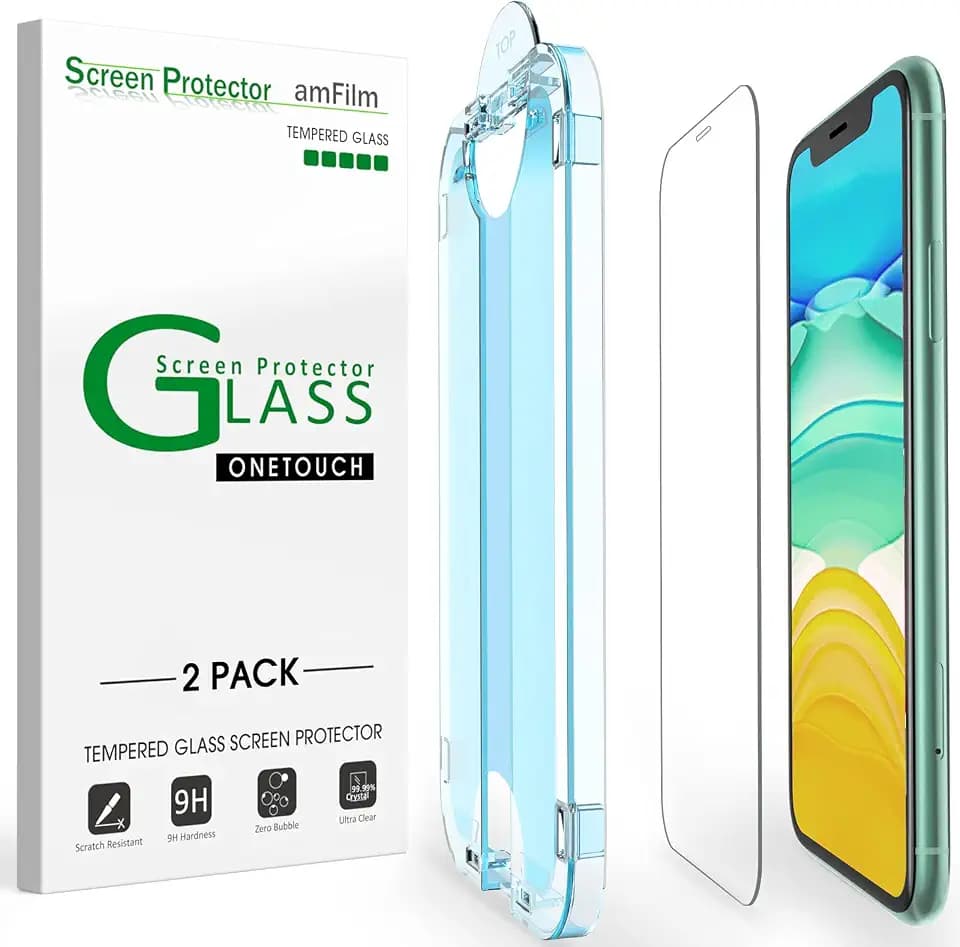 amFiIm OneTouch for iPhone 11 iPhone XR Screen Protector 6.1" Tempered Glass