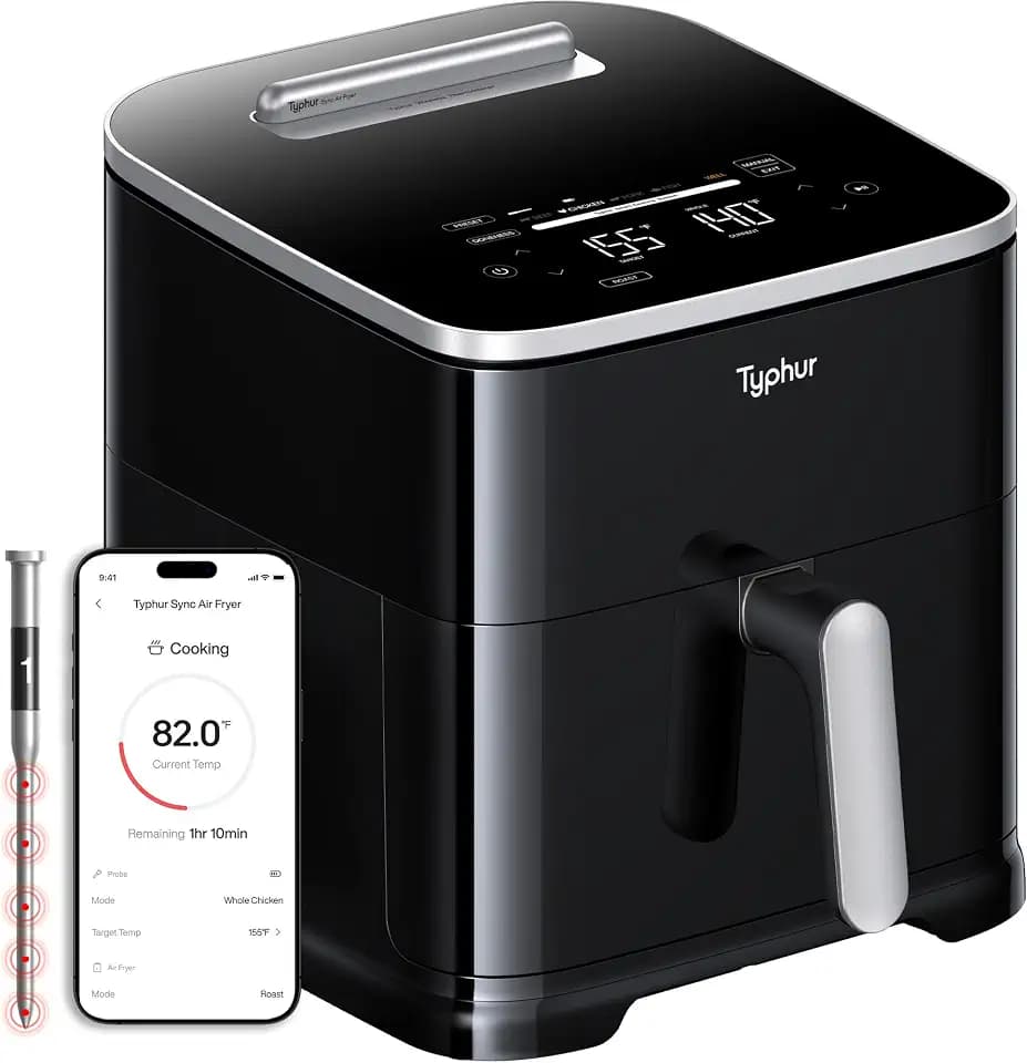 Typhur Sync 8QT AI Smart Air Fryer with Built-in Wireless Meat Thermometer