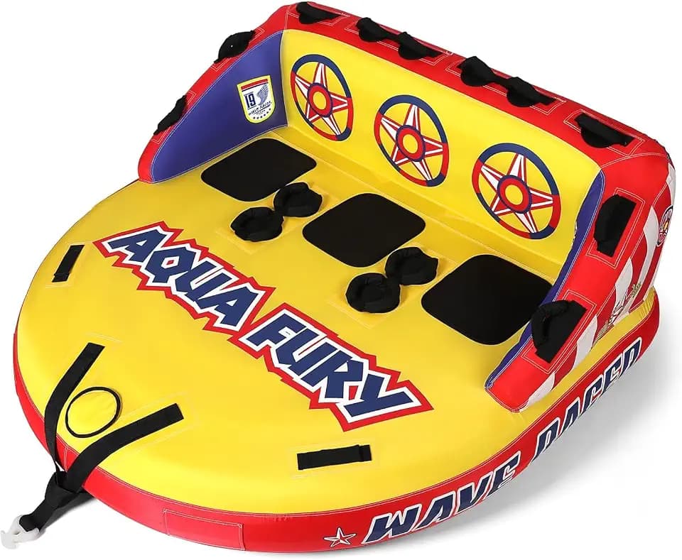 Towable Tubes for Boating, Boat Tube for Tubing, Towables Boats Inflatable Tube, Towable Rider Deck with Full Nylon Cover for Water Sports