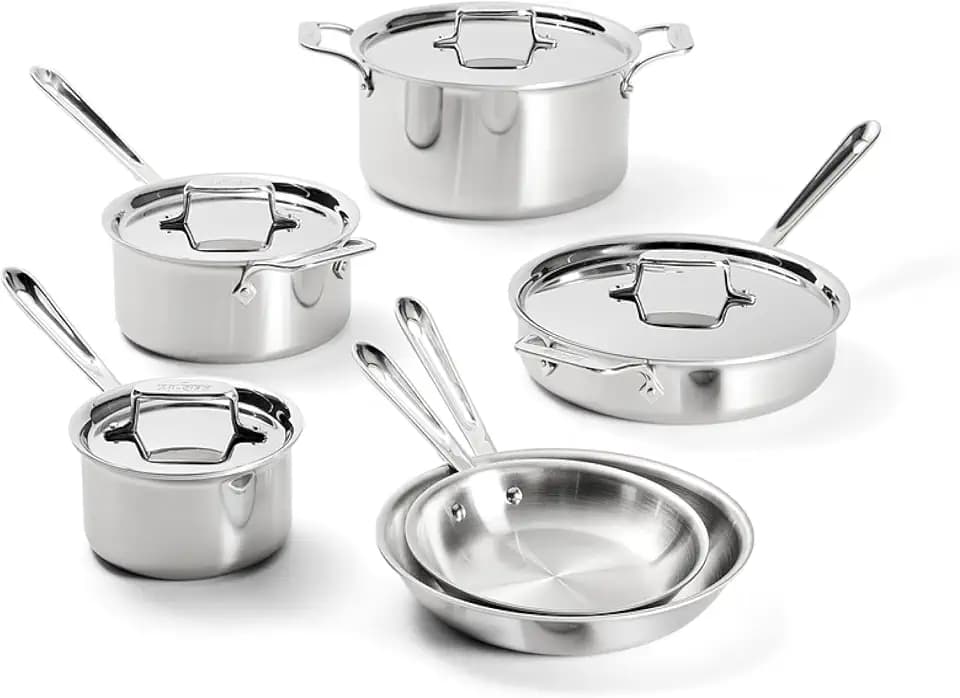 All-Clad D5® Stainless Steel 10-Piece Cooking Set, Made in the USA